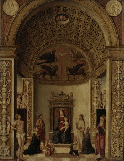 Szűz és Gyermek trónolt, 1500-20 körül alkotó: Italian School