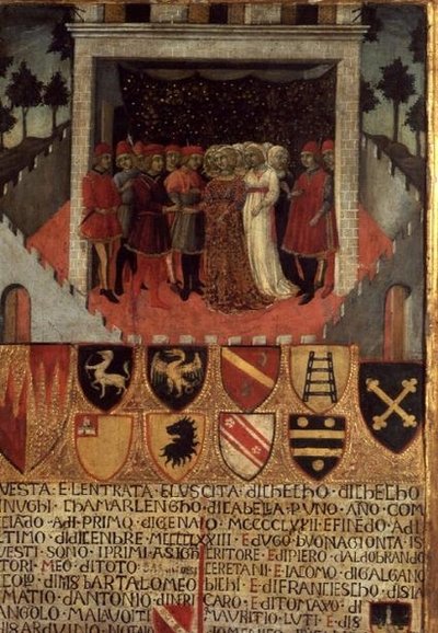 Esküvői lakoma, Sienese, 1400 körül alkotó: Italian School