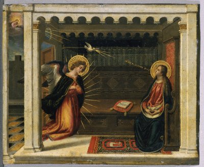 Angyali üdvözlet (tempera rézön) alkotó: Italian School Italian School