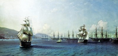 Fekete-tengeri flotta a Theodoszi-öbölben, közvetlenül a krími háború előtt alkotó: Ivan Aivazovsky