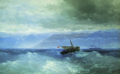 Orosz: "Kaukázusi hegység a tenger felől" Kaukázusi hegység a tenger felől alkotó: Ivan Aivazovsky