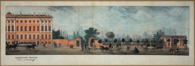Perspektíva Nyevszkij – Az Anicskov-palota. A Nyevszkij Prospekt par Ivanov panorámájából, Ivan Alekszejevics (1779-1848) alkotó: Ivan Alekseevich Ivanov