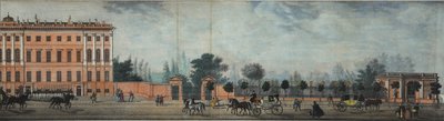 Az Anichkov-palota. A Nyevszkij sugárút panorámájából, 1830 alkotó: Ivan Alexeyevich Ivanov
