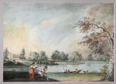 A tavak Alekszej Kirillovics Razumovszkij gróf városi birtoka előtt Moszkvában, az 1800-as évek eleje alkotó: Ivan Alexeyevich Ivanov