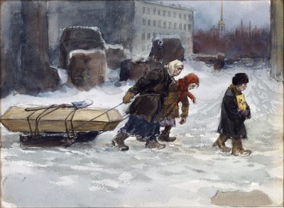 Vlagyimir Ivan Alekszejevics (1869-1947) egy nem kommunista munkást temetett. Akvarell, gouache, papír alkotó: Ivan Alexeyevich Vladimirov