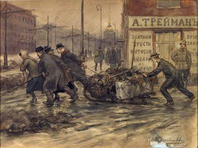 Gazdag kereskedők és orosz nemesek hozzáláttak, hogy kihordják a szemetet az udvarokról alkotó: Ivan Alexeyevich Vladimirov