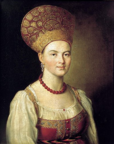 „Női portré orosz ruhában”, 1784 alkotó: Ivan Argunov