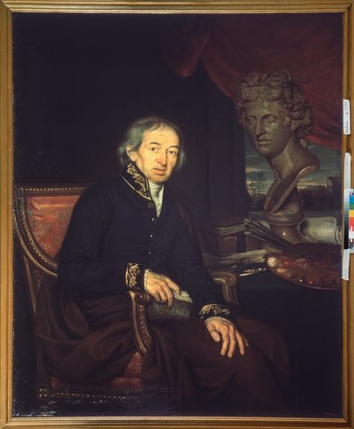 Dmitrij Levitszkij (1735-1822) művész portréja (Dmitrij Levitszkij művész portréja) - Ivan Eremeevich Yakovlev (1787-1843), huile sir toile festmény alkotó: Ivan Ereemevich Yakovlev