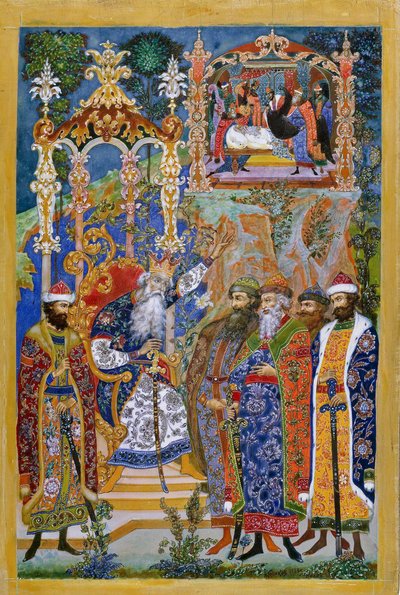 Illusztráció: Igor hadjáratának meséje, 1932-1933. alkotó: Ivan Ivanovich Golikov