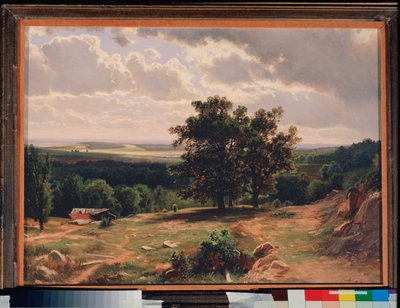 Tölgyek, Düsseldorf melletti táj (Németország) - Tölgyek, Düsseldorf melletti táj - Ivan Ivanovics Shishkin (Chichkine) festménye (1832-1898), olaj, fa alkotó: Ivan Ivanovich Shishkin