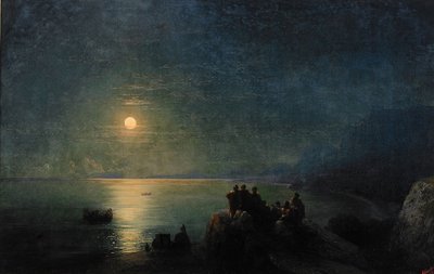 Ókori görög költők a vízparton a Holdfényben, 1886 alkotó: Ivan Konstantinovich Aivazovsky
