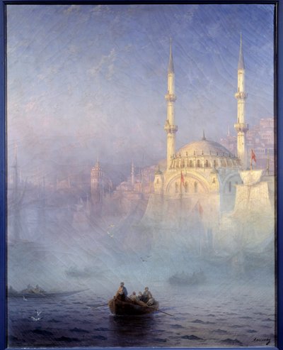 Konstantinápoly, Tophane mecsetje (Nuszretije mecset) Ivan Constantinovics Aivazowski festménye (Aivazovsky 1817-1900) 1884 V. 1,15 x 0,9 m Brest, Szépművészeti Múzeum - Konstantinápoly, a Tophane mecset (Nusretiye mecset). Ivan Konstan festménye alkotó: Ivan Konstantinovich Aivazovsky