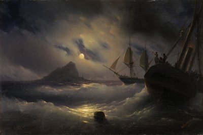 Gibraltár éjjel, 1844 alkotó: Ivan Konstantinovich Aivazovsky