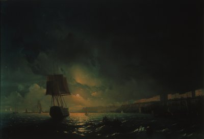 Kilátás Odesszára holdfényes éjszakán, 1896 alkotó: Ivan Konstantinovich Aivazovsky