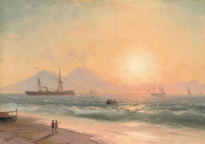 Hajókat nézni naplementekor, alkotó: Ivan Konstantinovich Aivazovsky