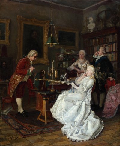 II. Katalin császárné látogatása Mihail Lomonoszov tudósnál, 1884 alkotó: Ivan Kuzmich Fyodorov