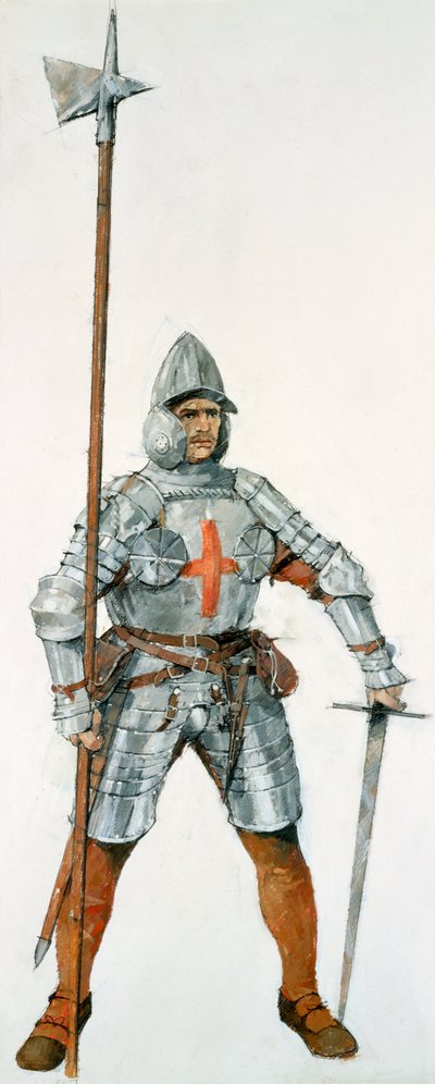 Angol katona, Flodden Field-i csata, 1513, 1990-2010. alkotó: Ivan Lapper