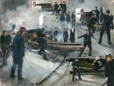 Lövészcsapat, Dartmouth Point Battery kazamaták a Dartmouth kastélyban a tizenkilencedik század végén alkotó: Ivan Lapper