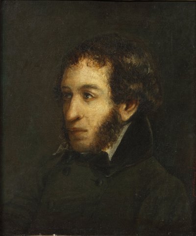 Alekszandr Szergejevics Puskin költő utolsó életre szóló portréja 1799-1837, 1837. alkotó: Ivan Loginovich Linev