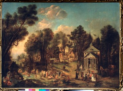 Templomi ünnepség – Ivan Michailovich Tankov (Tonkov) (1740-1799) festménye, olaj, vászon alkotó: Ivan Michailovich Tankov