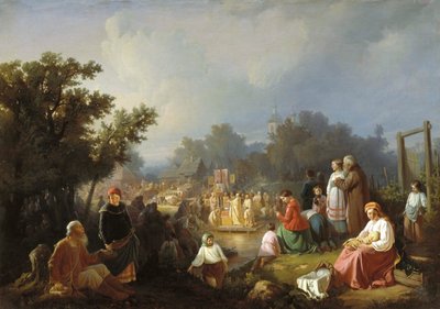 Vizek megáldása egy vidéki faluban”, 1858. alkotó: Ivan Petrovich Trutnew