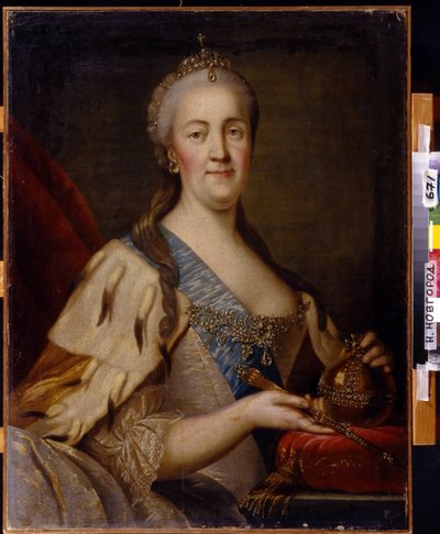 II. Katalin császárné (1729-1796) portréja. Ivan Szemjonovics Szablukov (1735-1777) festménye, olaj, vászon, 1770 körül. 18. századi orosz művészet. Állami Művészeti Múzeum, Nyizsnyij Novgorod (Oroszország). alkotó: Ivan Semyonovich Sablukov