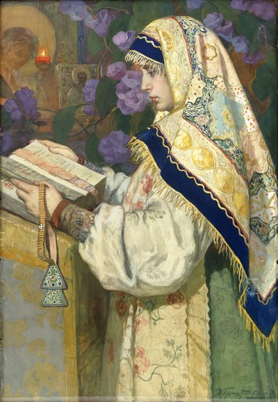 A leány imádkozik alkotó: Ivan Silych Goriuschkin Sorokopudov