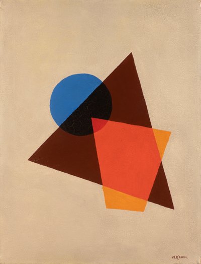 Átlátszó piros, barna és kék kompozíció, 1920. alkotó: Ivan Vassilyevich Klyun