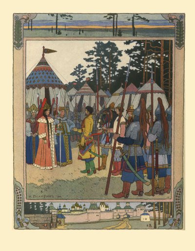 Illusztráció a Marya Morevna meséhez, 1901 alkotó: Ivan Yakovlevich Bilibin