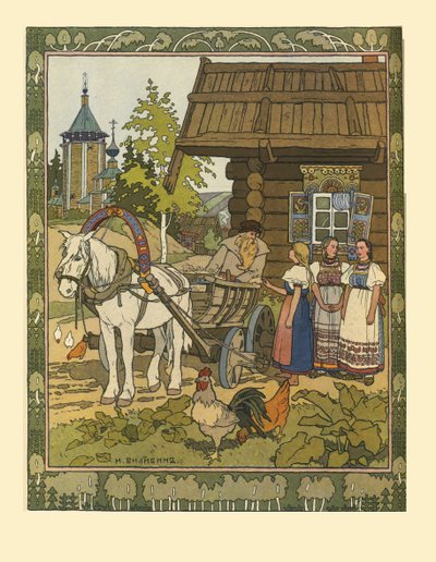 Illusztráció a Finist, a sólyom tolla című meséhez, 1901-1902 alkotó: Ivan Yakovlevich Bilibin