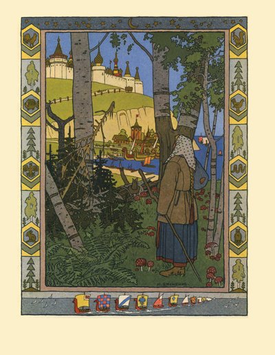 Illusztráció a Finist, a sólyom tolla című meséhez, 1901-1902 alkotó: Ivan Yakovlevich Bilibin