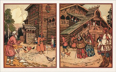 Illusztráció a Halász és a hal meséjéhez, 1933 alkotó: Ivan Yakovlevich Bilibin