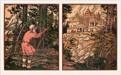 Illusztráció a Halász és a hal meséjéhez, 1933 alkotó: Ivan Yakovlevich Bilibin