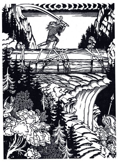 Ilja Muromets és Szvjatogor, 1934 alkotó: Ivan Yakovlevich Bilibin