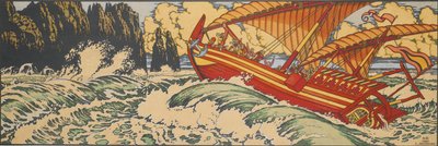 Szindbád, a tengerész. Illusztráció az arab tündérmesékhez alkotó: Ivan Yakovlevich Bilibin