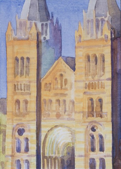 A Természettudományi Múzeum főbejárata, London, Naplemente, 1994 (wc papíron) alkotó: Izabella Godlewska de Aranda