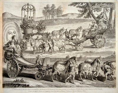 Apollo szekere - Kivonat a "Masque royal" albumból (Mascara real) - A J De Fehrt (Defehrt) rézmetsze (1723-1774) alkotó: J.A. Defehrt