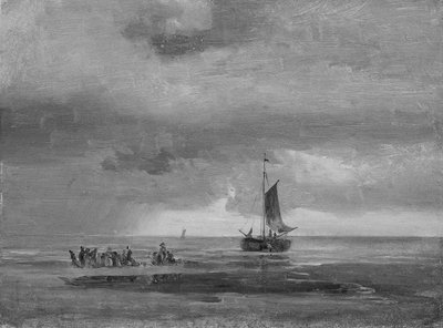 Lapos tengerpart a naplementében alkotó: Johan Christian Dahl
