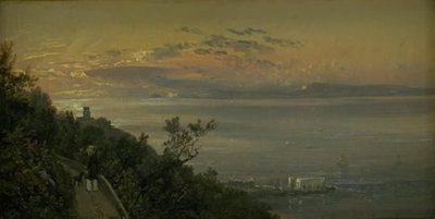 Kilátás a nápolyi Castellamare feletti dombokról alkotó: Johan Christian Dahl