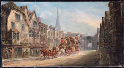 A London és Exeter közötti királyi posta Salisburyn keresztül, 1895 alkotó: J.C. Maggs
