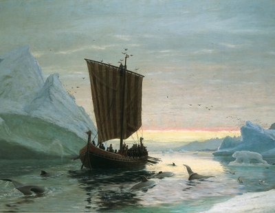 Erik Röde felfedezi Grönlandot, 1875 alkotó: J.E. Carl Rasmussen