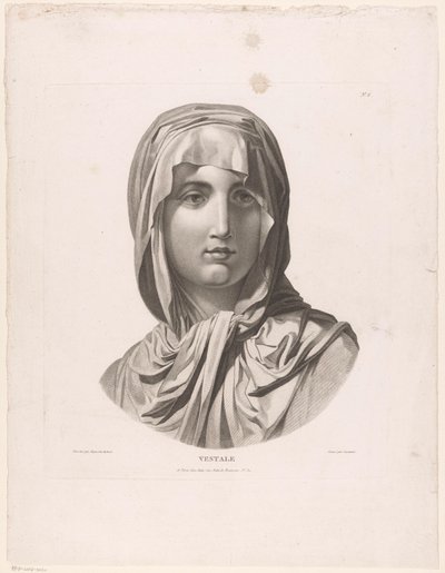 Egy Vesta Szűz feje Vestal (cím az objektumon) alkotó: J.F. Cazenave