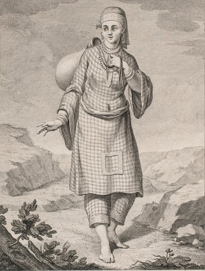 Egy arab nő vizet hoz alkotó: J.F. Clemens