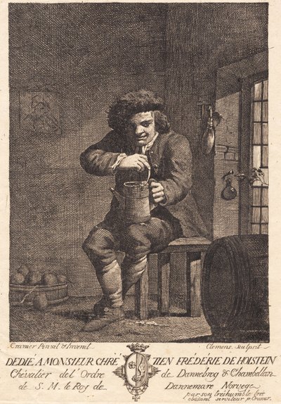Ülő paraszt alkotó: J.F. Clemens