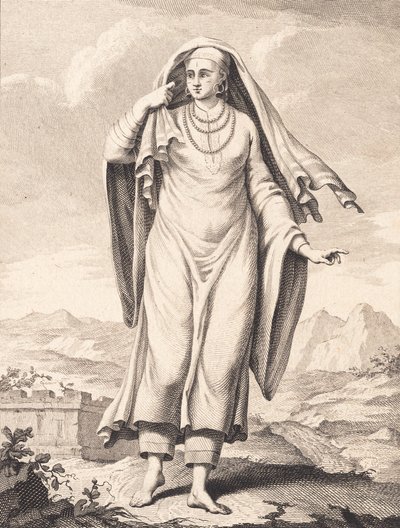 Egy álló arab nő alkotó: J.F. Clemens