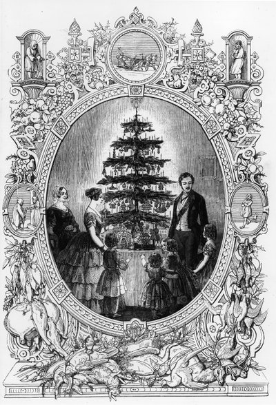 Karácsonyfa a windsori kastélyban alkotó: J.L. (after) Williams
