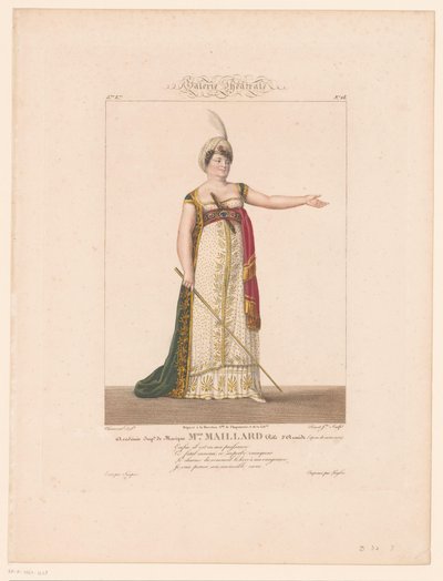 Marie-Thérèse Davoux portréja in de rol van Armide Miss Maillard (cím a tárgyon) alkotó: J.L. Benoist (II)