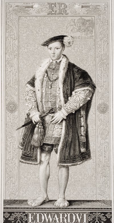VI. Edward (1537-53) az "Illustrations of English and Scottish History" I. kötetéből. alkotó: J.L. Williams