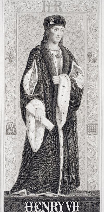 VII. Henrik (1457-1509) az "Illustrations of English and Scottish History" I. kötetéből. alkotó: J.L. Williams