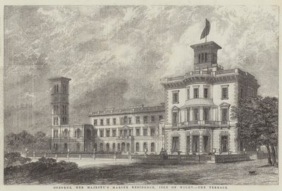Osborne, Őfelsége tengerészek rezidenciája, Wight-sziget, a terasz alkotó: J.L. Williams
